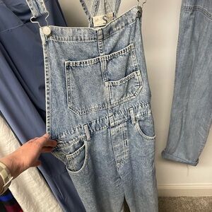 We The Free Light Blue Denim Overalls